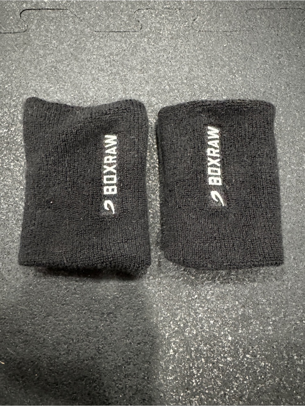 BOXRAW Boxing Glove Sweatbands Wrist Sweatbands Black Pair Training Gym MMA